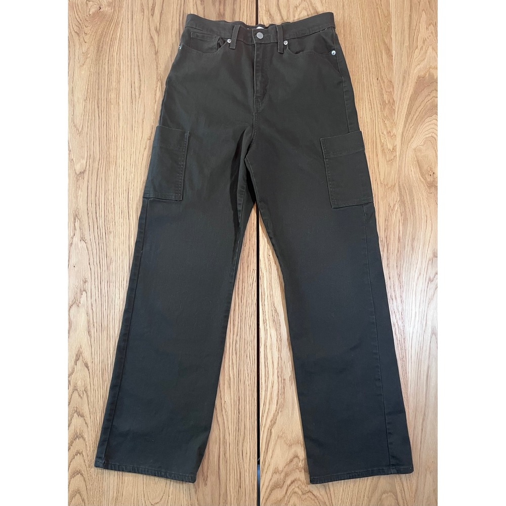Levis Signature Cargo Pants Womens 12 Green Heritage Loose Straight Utility